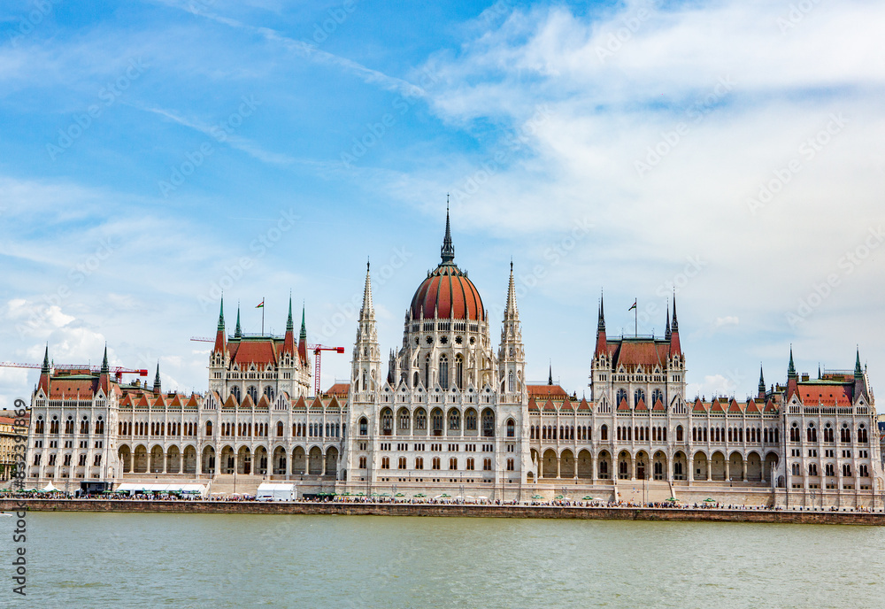 Very beautiful and colorful street in Budapest, the capital of Hungary. Street life in European city. Very beautiful and colorful street in Budapest, the capital of Hungary. Street life in European city.