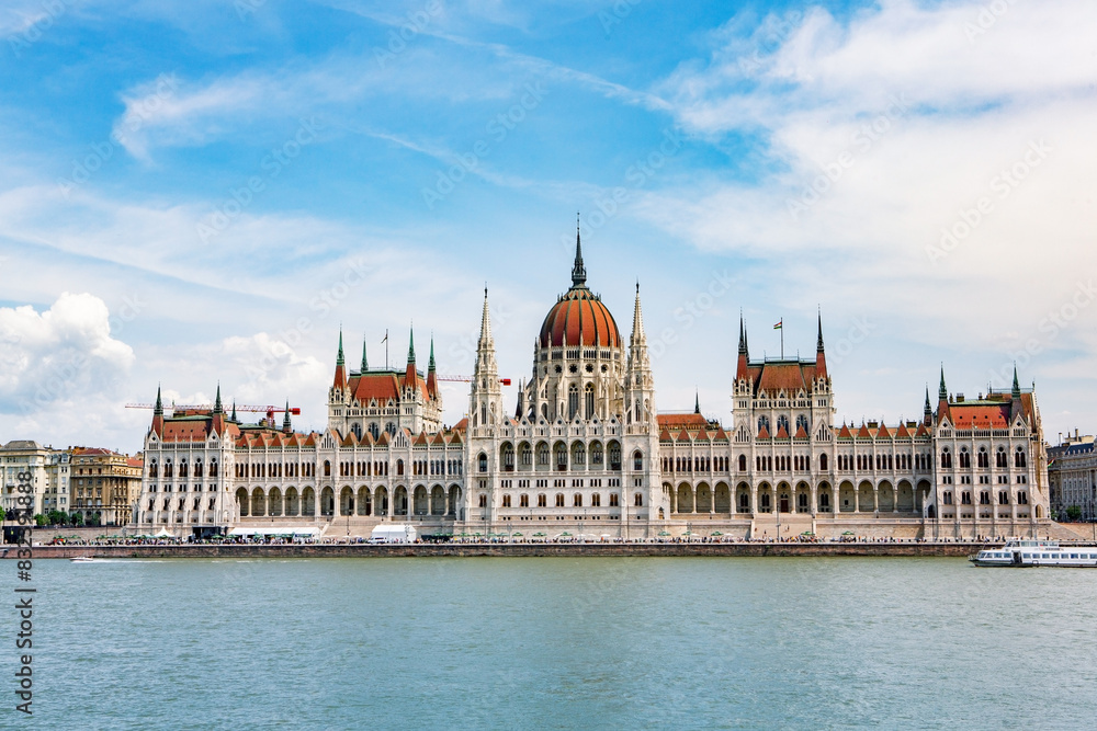 Very beautiful and colorful street in Budapest, the capital of Hungary. Street life in European city. Very beautiful and colorful street in Budapest, the capital of Hungary. Street life in European city.