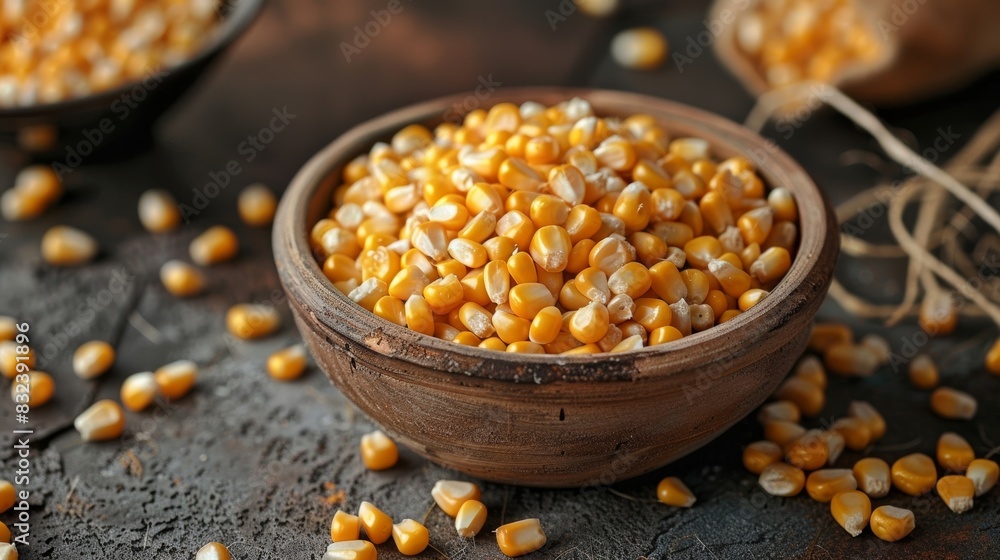 Popcorn is made from dried corn kernels that have been heated until they pop. Popcorn is made from dried corn kernels that have been heated until they pop.