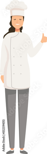 Vector illustration of a smiling cartoon chef with a thumbsup gesture