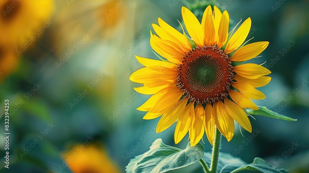 Fototapeta premium Blooming sunflower in close up