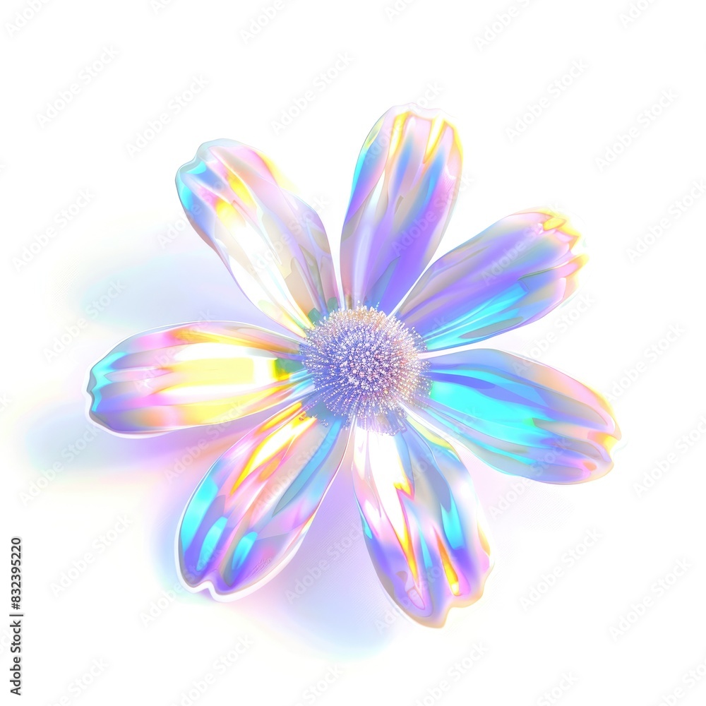 Fototapeta premium Radiant Abstract Floral Artwork with Vibrant Hues and Translucent Petals