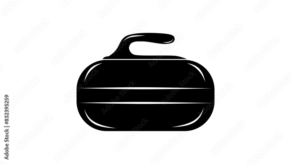 curling stone, black isolated silhouette curling stone, black isolated silhouette