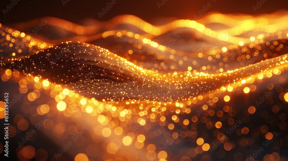 Blurry Golden Wave Rushing Blurry Golden Wave Rushing