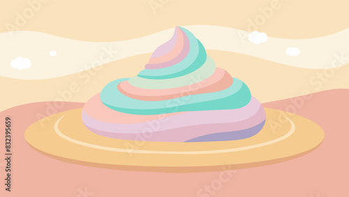 Soft pastelcolored kinetic sand is carefully arranged and layered creating a soothing and meditative design.. Vector illustration