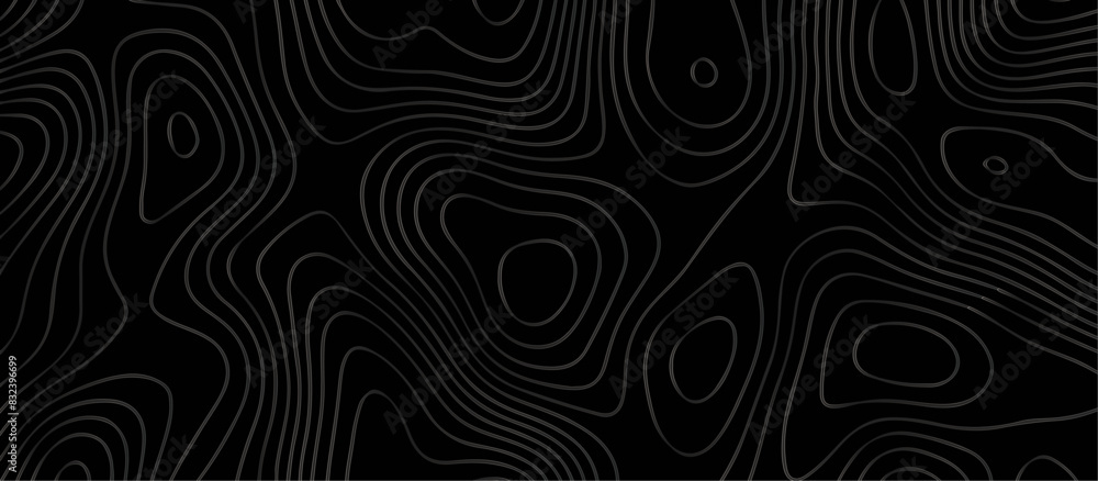 Abstract black background paper cut style with white wave curve line Luxury concept. Panorama view topography map contour background. Vector illustration. Line topography map contour background. Abstract black background paper cut style with white wave curve line Luxury concept. Panorama view topography map contour background. Vector illustration. Line topography map contour background.