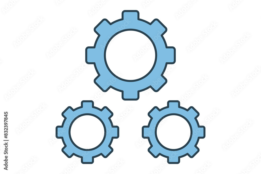 Gear icon. icon related to setup and setting. suitable for web site, app, user interfaces, printable etc. flat line icon style. simple vector design editable Gear icon. icon related to setup and setting. suitable for web site, app, user interfaces, printable etc. flat line icon style. simple vector design editable