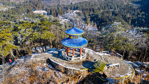 Aerial of Hanpo Pass, Mount Lu (Lushan), UNESCO World Heritage Site, Jiujiang, Jiangxi, China photo