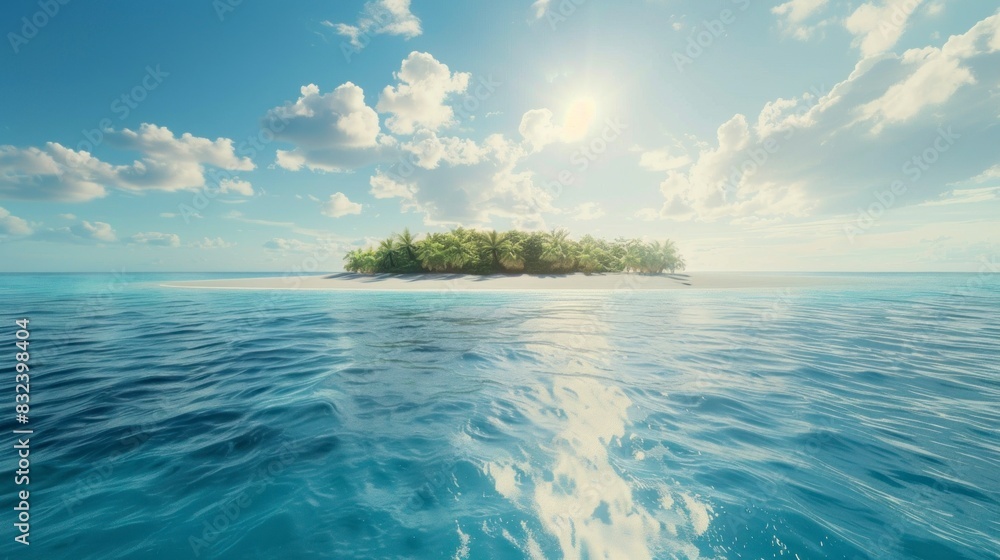 Obraz premium beautiful paradise island in the middle of the sea sunny day in summer in high resolution and high quality