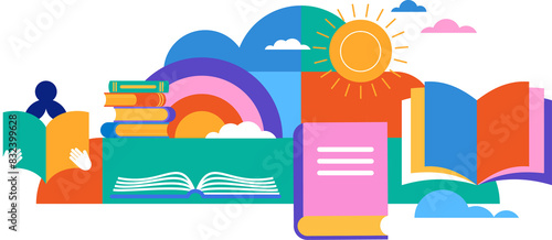 Books and Reading Concept Illustration