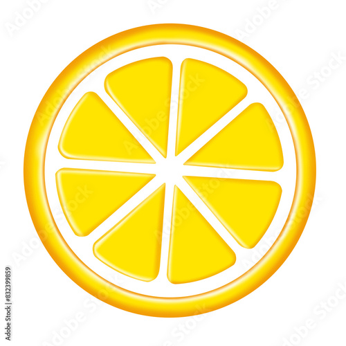 slice of lemon isolated on white transparent background