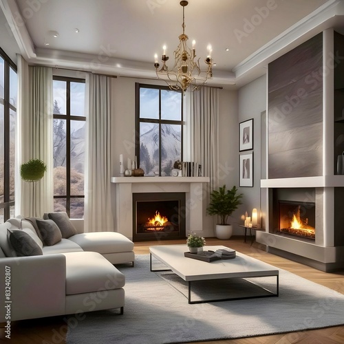 Virtual reality has completely transformed interior design. 3D rendering  photo