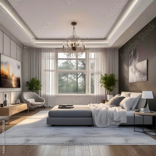 Virtual reality has completely transformed interior design. 3D rendering 