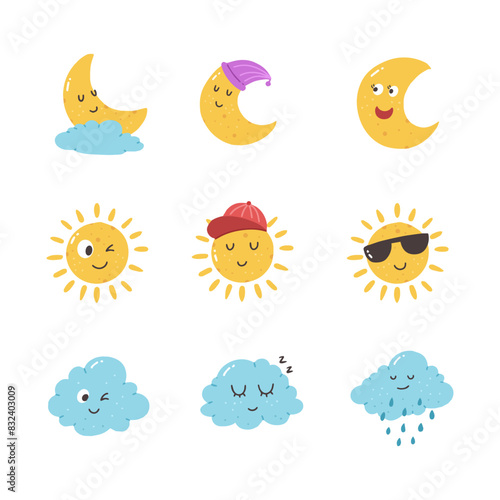 Cute weather hand drawn vector illustration