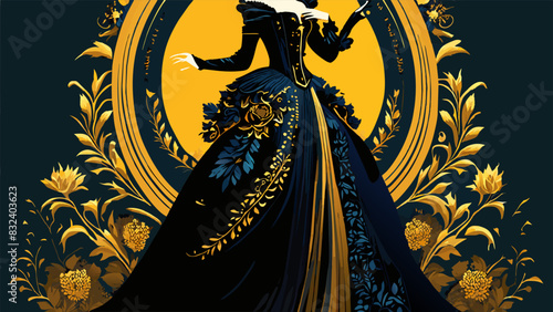 victorian elegance, vector illustration