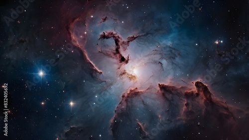 Image of the universe, nebula, galaxy and space. The beginning of the abstract cosmos photo