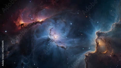 Image of the universe, nebula, galaxy and space. The beginning of the abstract cosmos photo