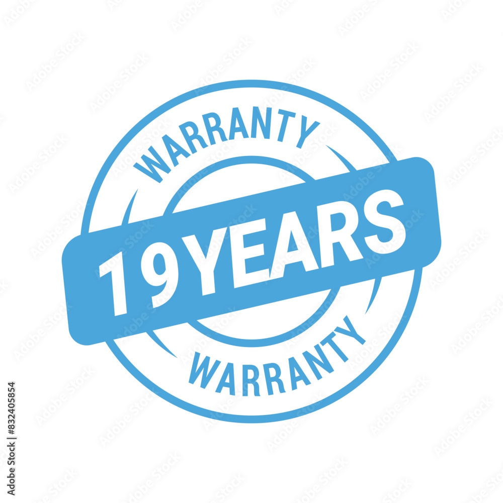 Fototapeta premium 19 Years Warranty Vector