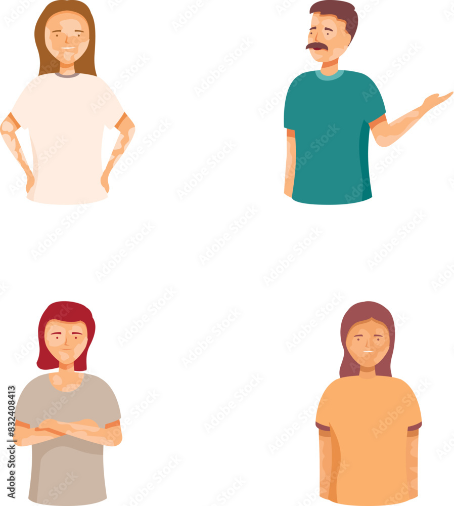 Vector illustration of cartoon characters with different expressions and postures Vector illustration of cartoon characters with different expressions and postures