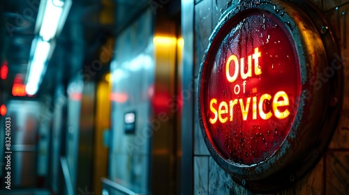 Out of Service Elevator Sign in High Definition photo