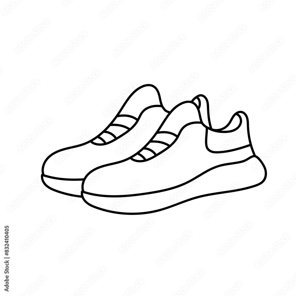 Sneakers in doodle style. Vector isolated on white background Sneakers in doodle style. Vector isolated on white background