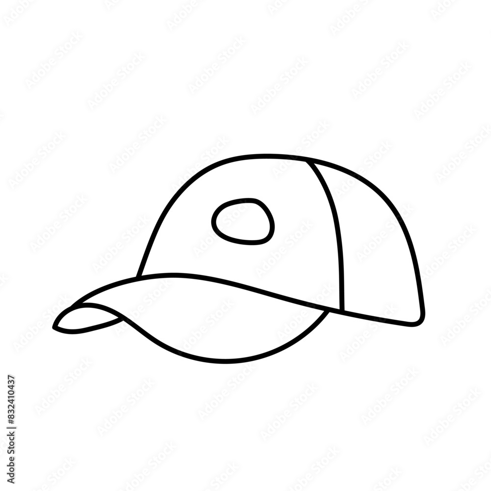 Baseball cap in doodle style. Vector isolated on white background Baseball cap in doodle style. Vector isolated on white background