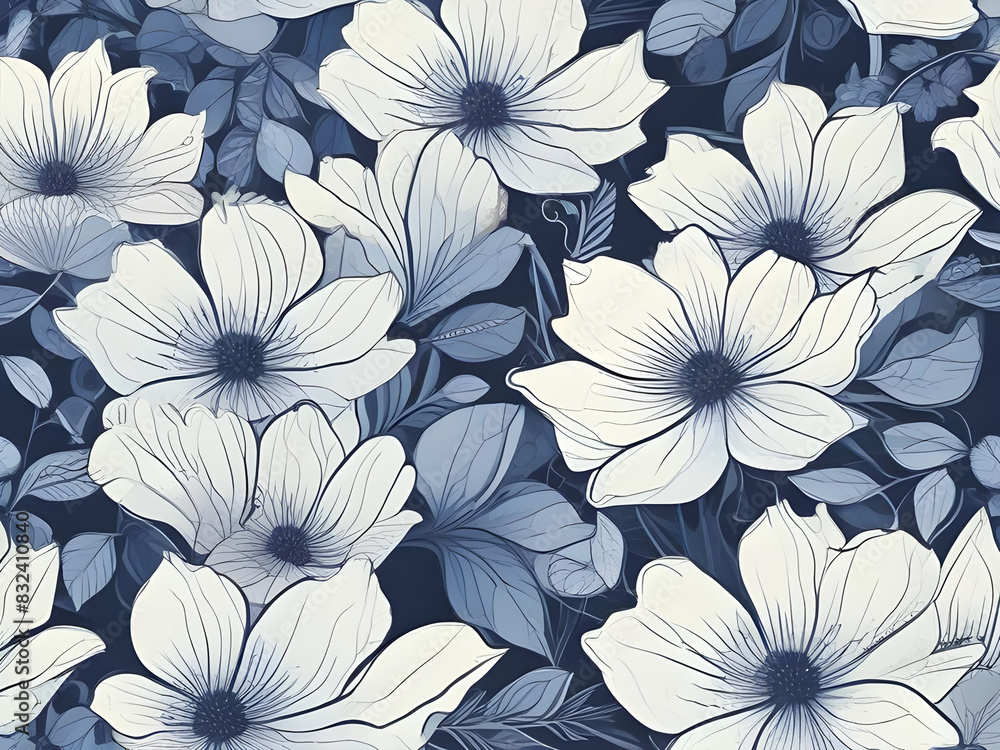Soft and simple abstract irregular small flowers and grass Soft and simple abstract irregular small flowers and grass