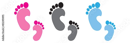 silhouette baby love footprint illustration design