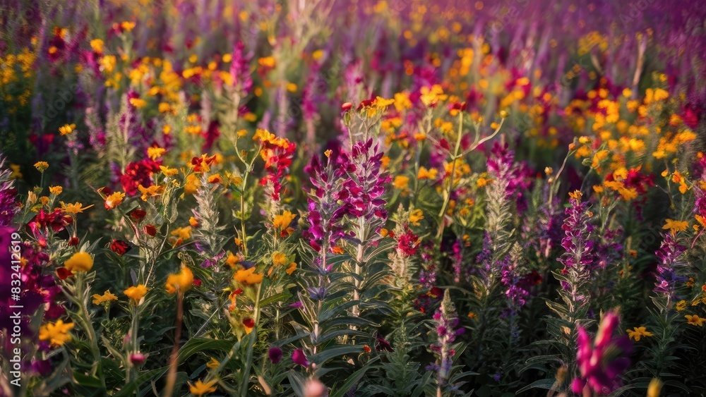 Radiant Garden of Mixed Flowers
