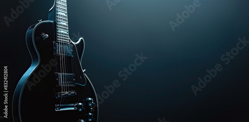 a image of a black electric guitar with a black body