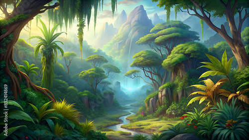 Rainforest Background beautiful nature landscape