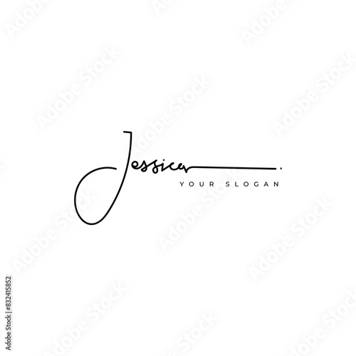 Jessica name signature logo vector design