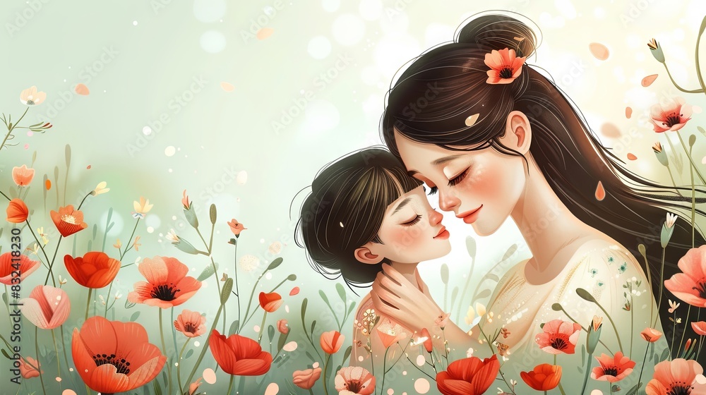 Drawing with a Mother's Day theme. Drawing with a Mother's Day theme.
