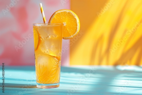 Orange cocktail on a summery background