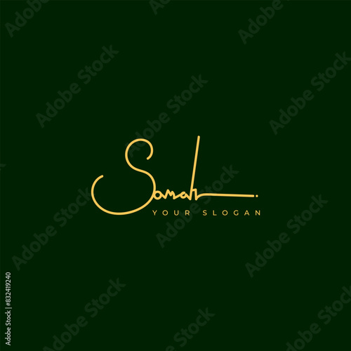 Sarah name signature logo vector design