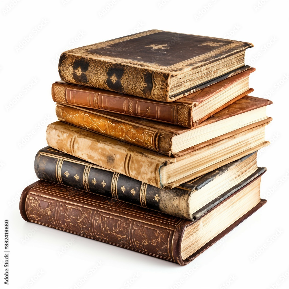 old books isolated on white old books isolated on white