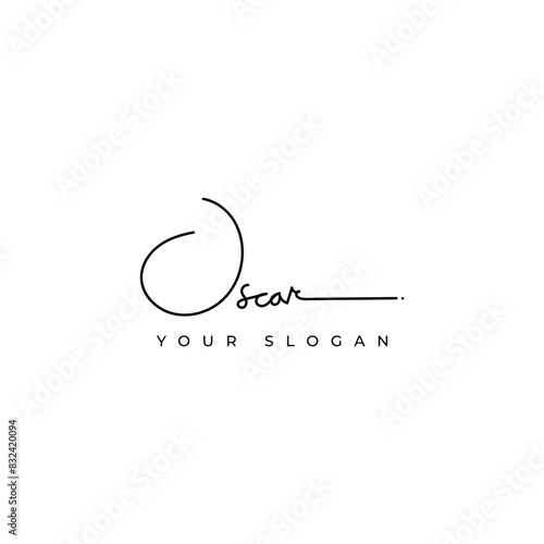 Oscar name signature logo vector design