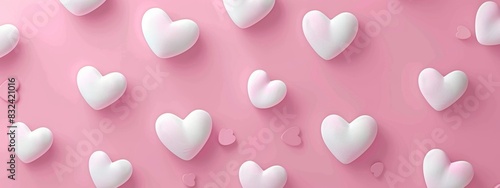 Colorful pastel background with hearts - concept for Valentine's Day, Mother's Day, and Birthdays - spring colors photo