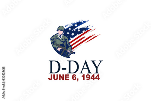 June 6, 1944. D-day, Normandy Landing vector illustration. Suitable for greeting card, poster and banner 