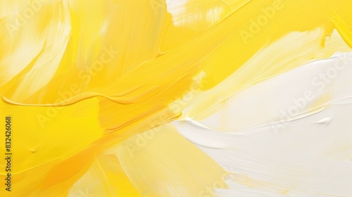Yellow and white abstract painting