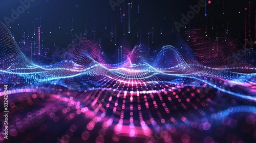 Wallpaper Mural audio AI, digital background and space area for text Torontodigital.ca