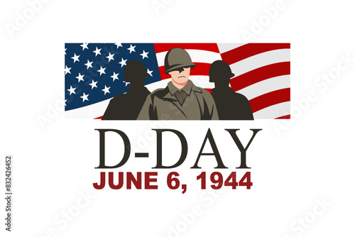 June 6, 1944. D-day, Normandy Landing vector illustration. Suitable for greeting card, poster and banner 