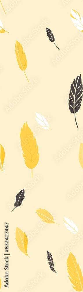 Seamless autumn pattern with yellow and black leaves on a light background, perfect for seasonal design and fall-themed projects. Seamless autumn pattern with yellow and black leaves on a light background, perfect for seasonal design and fall-themed projects.
