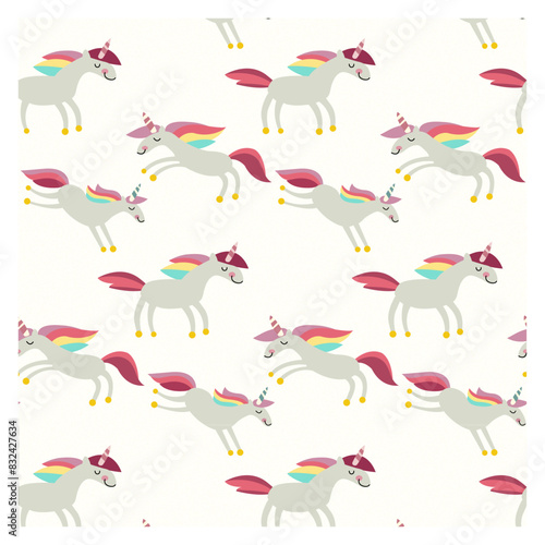 illustration of unikorn cute pattern design background cartoon for kids