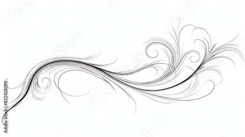 Swoosh hand drawn underline. swash and swish curly stroke. squiggle calligraphic tail and divider. decorative elegant flourish vintage element. wavy scroll swoop isolated on white background, png 