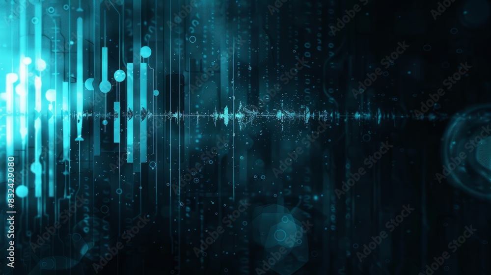 Fototapeta premium audio AI, digital background and space area for text