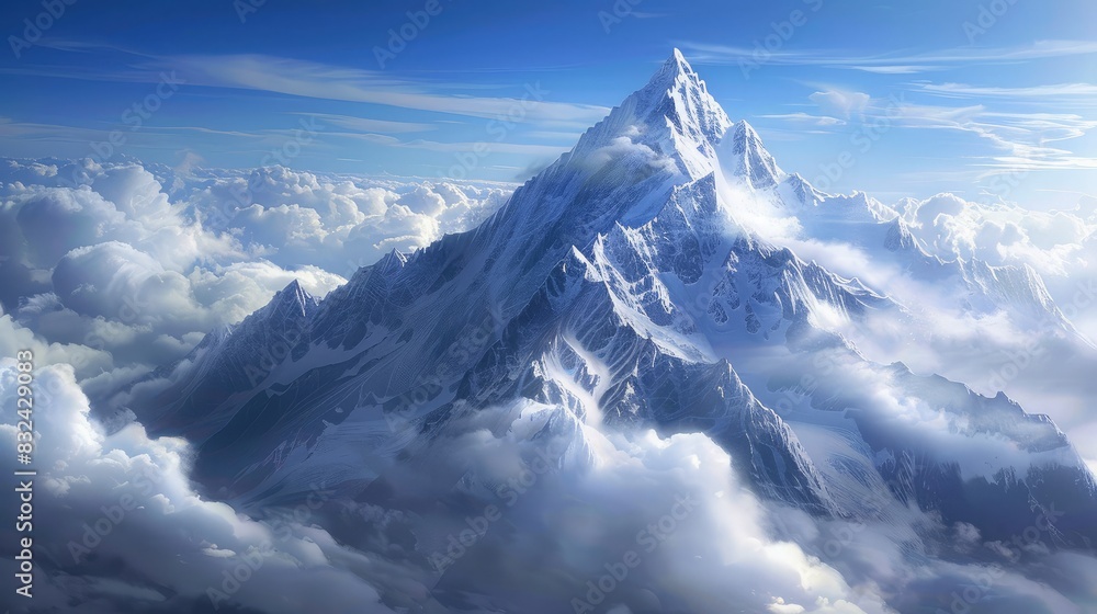 Mountain peak with a breathtaking view, representing the achievement and freedom of reaching new heights