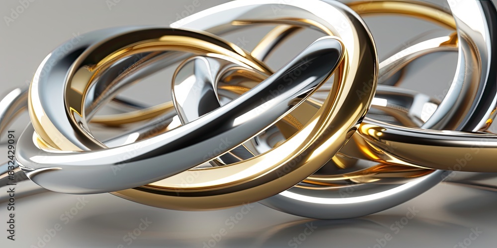 Abstract Metallic Rings Entwined Abstract Metallic Rings Entwined
