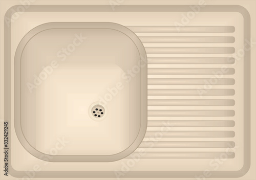 Washbowl top view. vector illustration