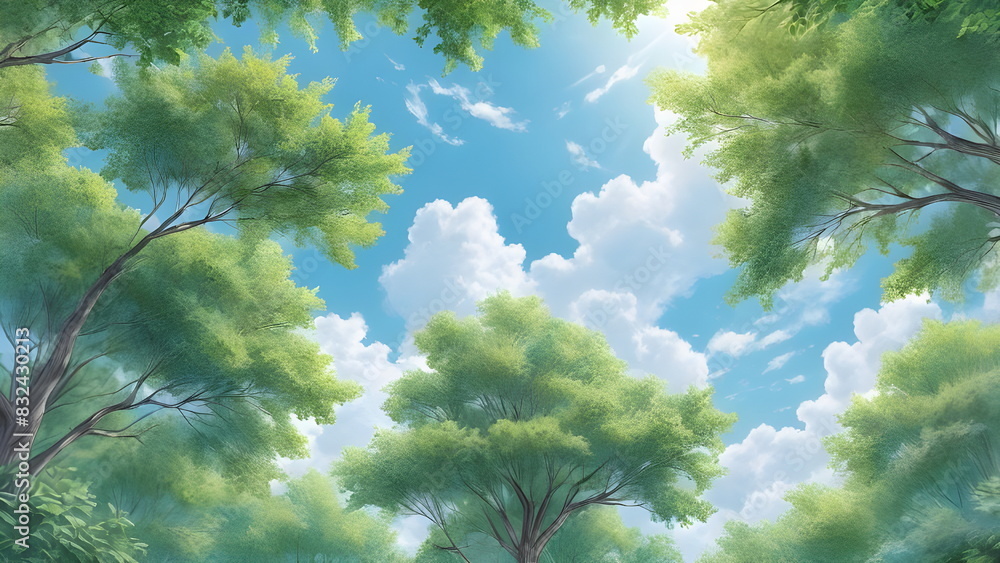 Obraz premium sun shining through the trees